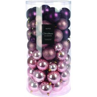 👉 Kerstbal paars Set - 100 Stuks 8719987965340