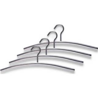 👉 Kapstok zilveren RVS 4x Kapstok/garderobe Jassen Hangers 44 Cm - Kledinghangers 8720276382878