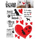 👉 Muursticker zwart rood vinyl Imagicom Muurstickers Love Dogs A3 Zwart/rood 2 Stuks 8055515355338