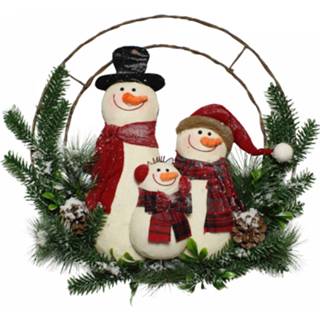 👉 Kerstkrans groen Peha Sneeuwpoppen 36 Cm 8712953019191