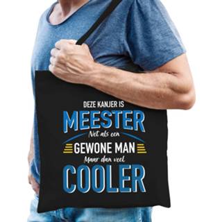 👉 Boodschappentas zwart mannen Gewone Man / Meester Katoenen Cadeau Tas Voor Heren - Feest Boodschappentassen 8720276208871