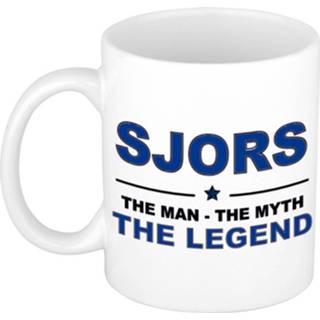 👉 Beker keramiek active mannen Sjors The man, myth legend verjaardagscadeau mok / 300 ml