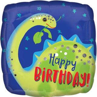 👉 Folieballon blauw groen Amscan Brontosaurus Birthday 46 Cm Blauw/groen 26635396271