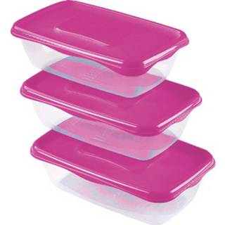 👉 Lunchbox roze Hega Altamira 900 Ml 20,5 X 12,5 Cm 3 Stuks 8720585177868