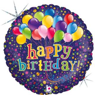 👉 Folie Ballon Happy Birthday Met Ballonnen 46 Cm - 8720276073516