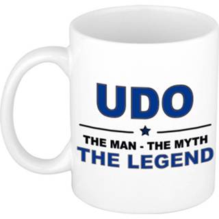 Beker keramiek active mannen Udo The man, myth legend verjaardagscadeau mok / 300 ml