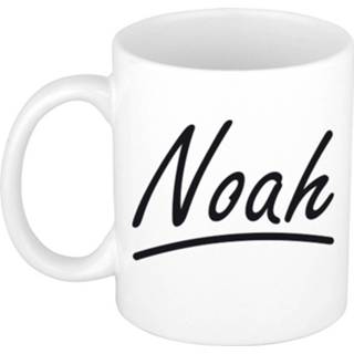 Beker mannen Naam cadeau mok / Noah met sierlijke letters 300 ml