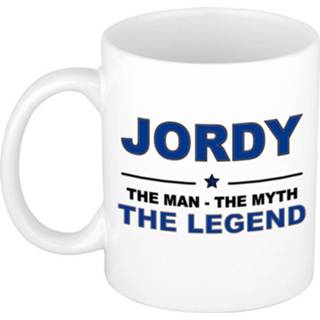 👉 Beker keramiek active mannen Jordy The man, myth legend verjaardagscadeau mok / 300 ml