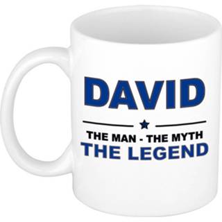 👉 Mok mannen David The man, myth legend collega kado mokken/bekers 300 ml