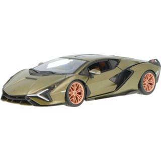 👉 Schaalmodel olijfgroen Bburago Lamborghini Sian Fkp 2019 1:24 8719247696090