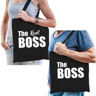 👉 Katoenen tas active zwart tassen the boss en real volwassenen