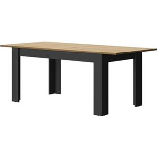 👉 Eettafel zwart eiken mannen Rechthoekige + Verlengstuk - En Decor L 200 X D 90 H 77 Cm Manchester 5904767894528