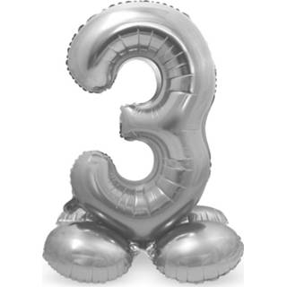 👉 Folie zilver Folat Cijferballon 3 Standaard 72 Cm 8714572647137