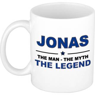 👉 Beker keramiek active mannen Jonas The man, myth legend verjaardagscadeau mok / 300 ml