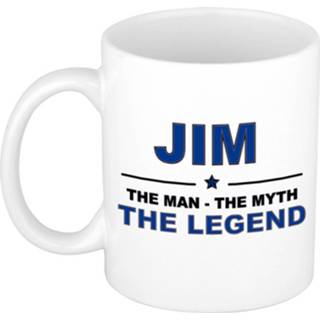 👉 Beker keramiek active mannen Jim The man, myth legend verjaardagscadeau mok / 300 ml