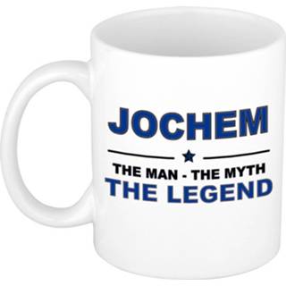 👉 Beker keramiek active mannen Jochem The man, myth legend verjaardagscadeau mok / 300 ml