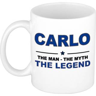 Beker mannen Carlo The Man, Myth Legend Cadeau Koffie Mok / Thee 300 Ml - Naam Mokken 8720276084215