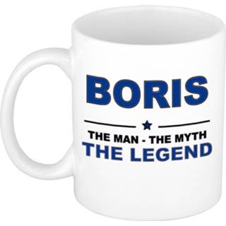 👉 Beker keramiek active mannen Boris The man, myth legend verjaardagscadeau mok / 300 ml