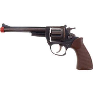 👉 Revolver zwart metaal kinderen active Verkleed speelgoed revolver/pistool 8 schots