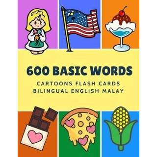 👉 Compact Flash geheugen engels baby's 600 Basic Words Cartoons Cards Bilingual English Malay: Easy learning baby first book with card games like ABC alphabet Numbers Animals to pract 9781081489892