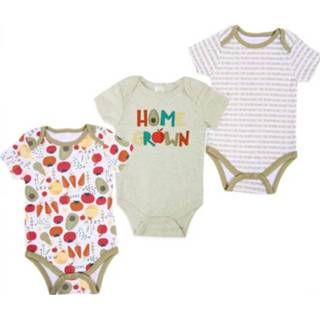 👉 Soft Touch Rompers Home Grown Katoen Beige 3 Stuks Maat 50/56