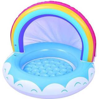 👉 Opblaaszwembad blauw vinyl Regenboog Junior 95 X 66 Cm 8715232859433