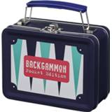 👉 Blauw wit staal hout Moses Backgammonkoffer Junior 14 X 10,5 Cm Staal/hout Blauw/wit 4033477824820