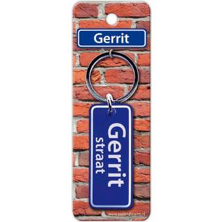 👉 Sleutelhanger blauw staal Paper Dreams Straatnaam Gerrit 9 Cm 8716764119002