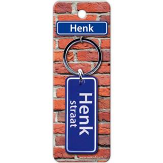 👉 Sleutelhanger blauw staal Paper Dreams Straatnaam Henk 9 Cm 8716764119040
