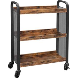 👉 Keukenwagentje bruin Nancy's Keukenwagen - Serveerwagen Keukentrolleys Rustiek Industrieel 66 X 26 85 Cm 6013818043095
