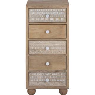 👉 Ladekast MDF mannen Womo-design Naturel, 40x88x38 Cm, Met 5 Laden, Gemaakt Van Mangohout En 4064649030367