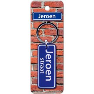 👉 Sleutelhanger blauw staal Paper Dreams Straatnaam Jeroen 9 Cm 8716764119101