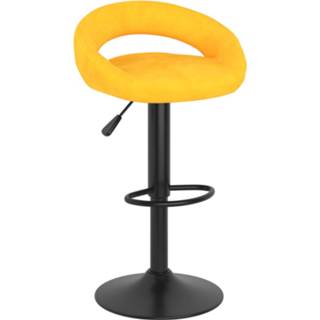 👉 Barkruk mosterdgeel fluweel Vidaxl 8720286516454