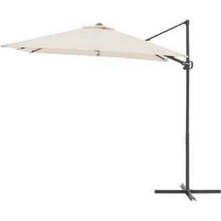 👉 Parasol beige aluminium polyester canvas Vierkante Gedeporteerde 2.45 X 2.45m - Mast Met 180g 3612408314343