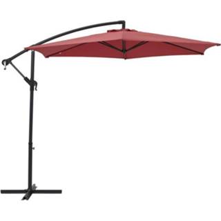 👉 Parasol rood aluminium polyester canvas Gedeporteerde 3m Diameter - Structuur Met 180g Tohota 3612408256148