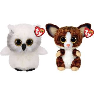 👉 Knuffel baby's Ty - Beanie Buddy Austin Owl & Bush Baby Galago 8720679632778