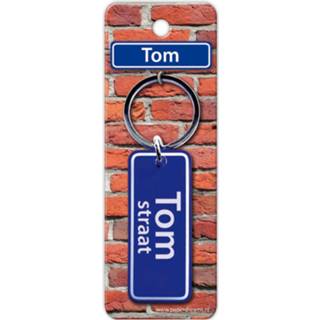 Sleutelhanger blauw staal Paper Dreams Straatnaam Tom 9 Cm 8716764119804