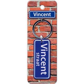 👉 Sleutelhanger blauw staal Paper Dreams Straatnaam Vincent 9 Cm 8716764119828