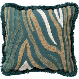 👉 Sierkussen donkergroen groen Dutch Decor Missouri - Met Patroon 45x45 Cm Sagebrush Green 8714165000394