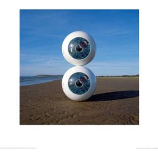 👉 Kunstdruk roze Pyramid Pink Floyd Pulse Eyeballs 40x40cm 5050574856287