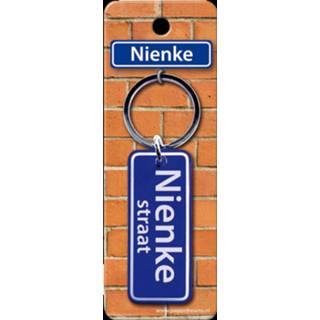 👉 Sleutelhanger blauw staal Paper Dreams Straatnaam Nienke 9 Cm 8716764120770