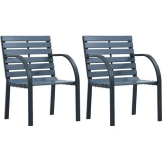 👉 Terrasstoel grijs hout Vidaxl Tuinstoelen 2 St 8719883745930