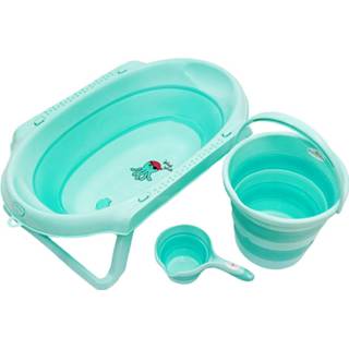 👉 Babybadje antislip baby's Milk&moo Babybad Set - Opvouwbaar Incl. Emmer 8682835421391