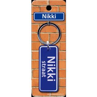 👉 Sleutelhanger blauw staal Paper Dreams Straatnaam Nikki 9 Cm 8716764120787