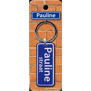 👉 Sleutelhanger blauw staal Paper Dreams Straatnaam Pauline 9 Cm 8716764120817