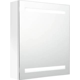 👉 Badkamerkast wit Vidaxl Met Spiegel En Led 50x14x60 Cm Glanzend 8720286332498