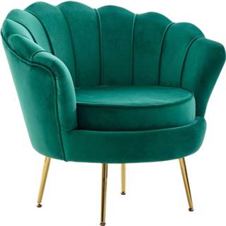 👉 Fauteuil groen goud metalen 24designs Pearl - Velvet Onderstel 8720663142641