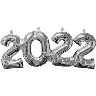 👉 Folie zilver Anagram Nieuwjaarsballon 2022 53 X 22 Cm 26635434812