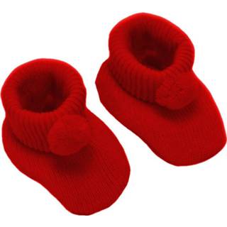 👉 Babyslofjes rood acryl Color-Rood baby's Soft Touch Pompom 0-3 maanden junior 6013701333333