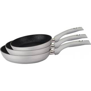 👉 Pannenset zilver meerdelig meerkleurig Royalty Line 3-delige Marble Ribbel - 8719274652687